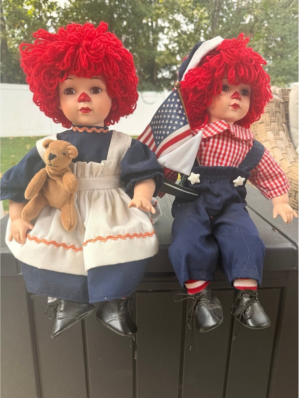 Vintage Raggedy Ann & Andy Style Porcelain Dolls – Pair